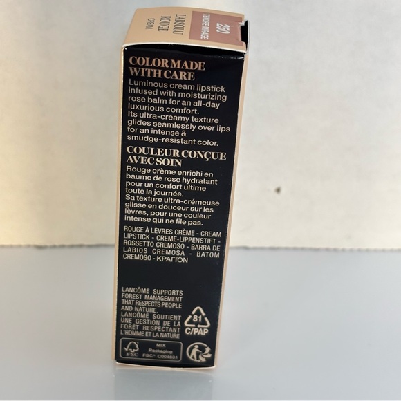 Lancôme L'Absolu Rouge Cream Lipstick 250 Tendre Mirage - Peachy Nude - Picture 4 of 8